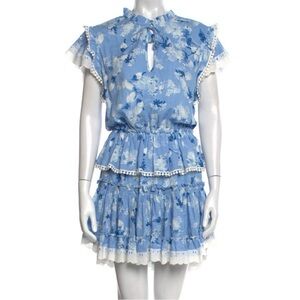 MISA Los Angeles ruffle blue dress ramy brook love shack floral party summer